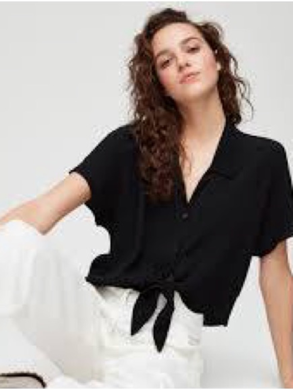 Wilfred Tie-Front Blouse - Black XS